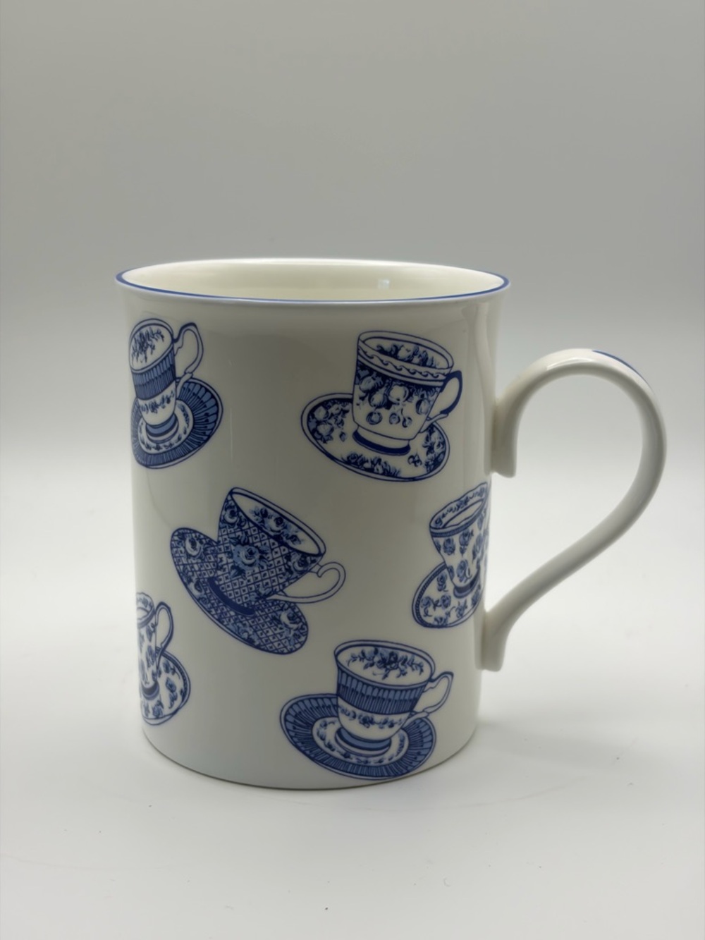 Royal Grafton Coffee Mug China Blue Pattern White & Blue Cottagecore Shabby Chic
